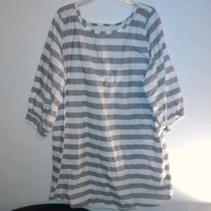 Striped Gray & White Dress